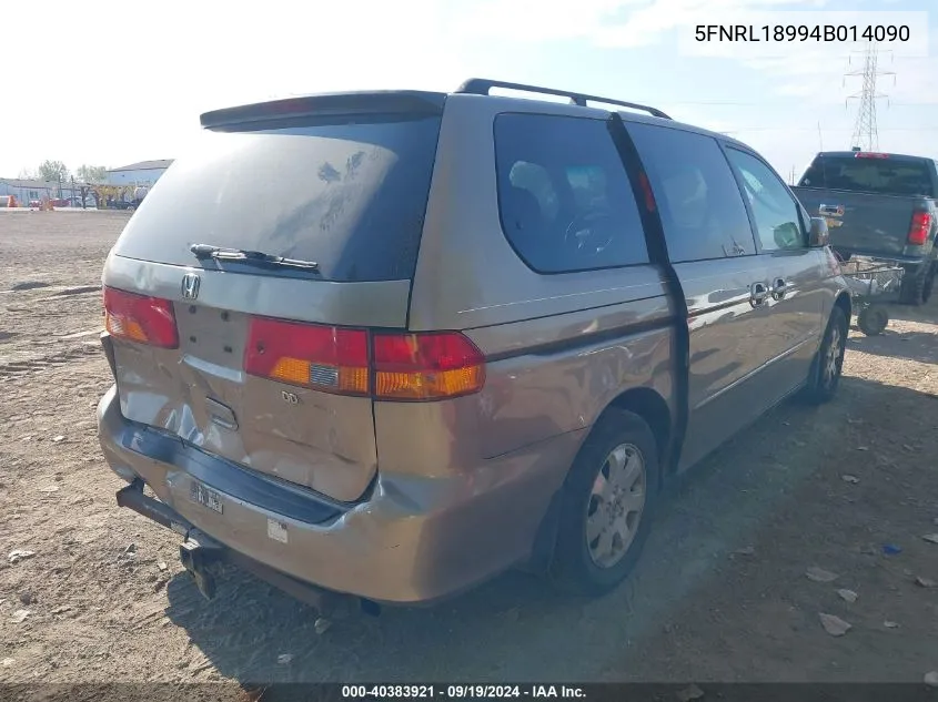 2004 Honda Odyssey Ex-L VIN: 5FNRL18994B014090 Lot: 40383921