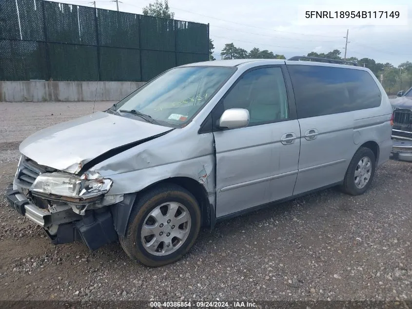 2004 Honda Odyssey Ex-L VIN: 5FNRL18954B117149 Lot: 40386854