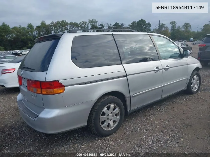 2004 Honda Odyssey Ex-L VIN: 5FNRL18954B117149 Lot: 40386854