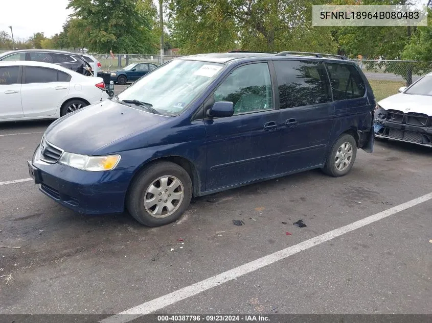 2004 Honda Odyssey Exl VIN: 5FNRL18964B080483 Lot: 40387796