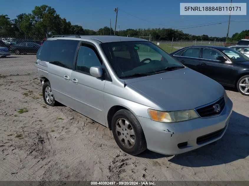 2004 Honda Odyssey Ex VIN: 5FNRL18884B110171 Lot: 40392497