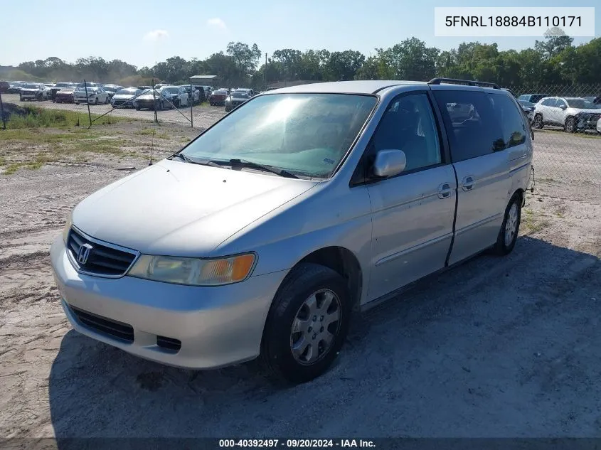 2004 Honda Odyssey Ex VIN: 5FNRL18884B110171 Lot: 40392497