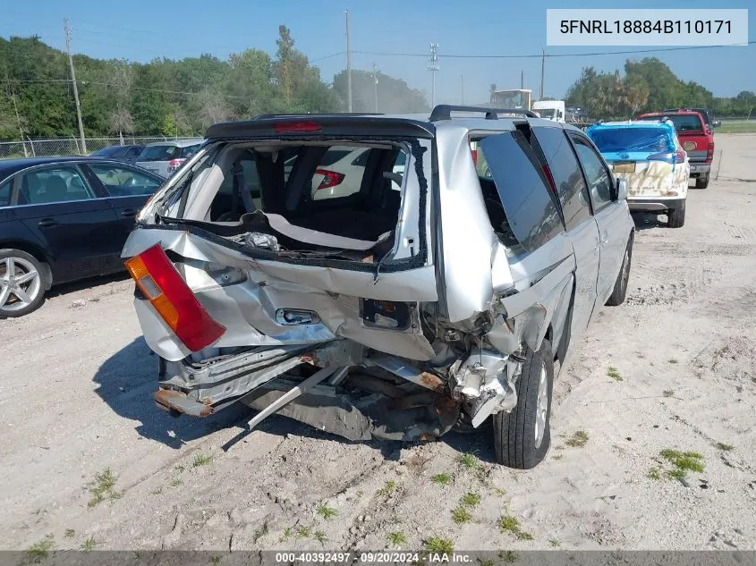 5FNRL18884B110171 2004 Honda Odyssey Ex