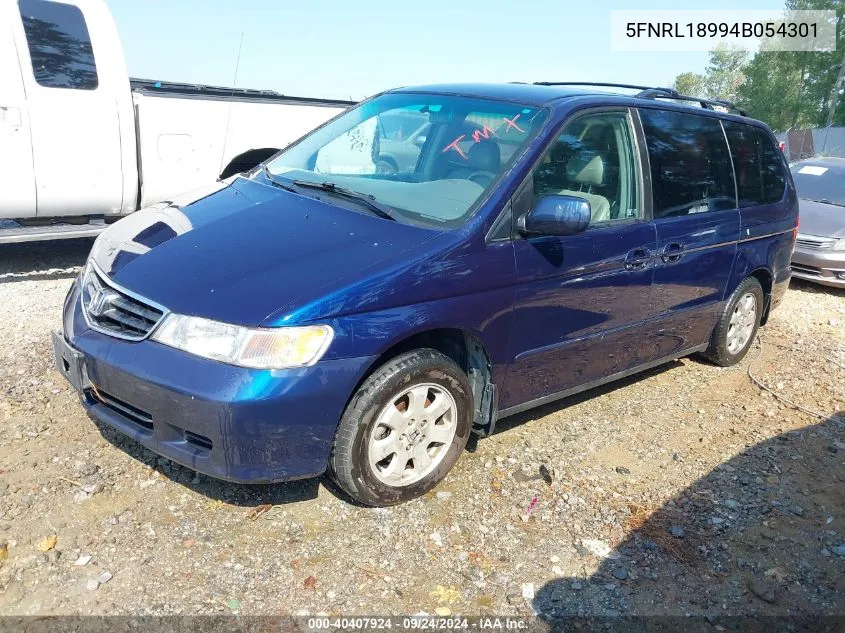 2004 Honda Odyssey Ex-L VIN: 5FNRL18994B054301 Lot: 40407924