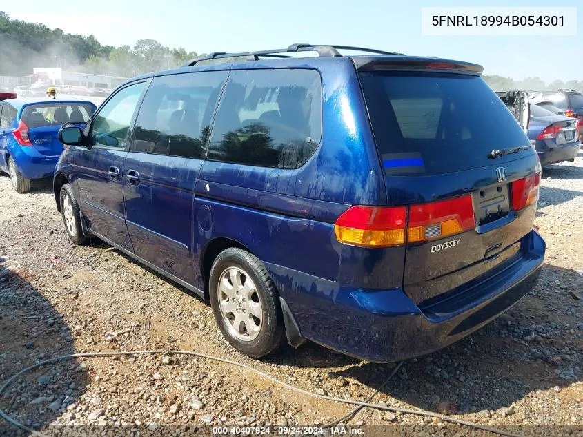 2004 Honda Odyssey Ex-L VIN: 5FNRL18994B054301 Lot: 40407924