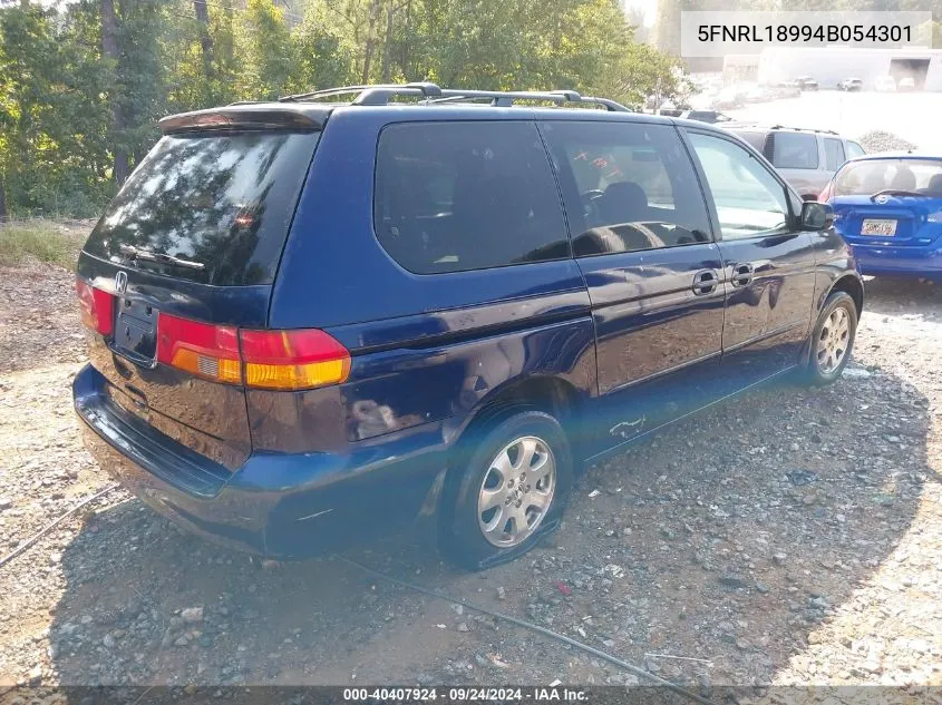 2004 Honda Odyssey Ex-L VIN: 5FNRL18994B054301 Lot: 40407924