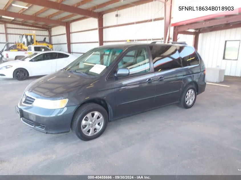 2004 Honda Odyssey Ex VIN: 5FNRL18634B018903 Lot: 40455666