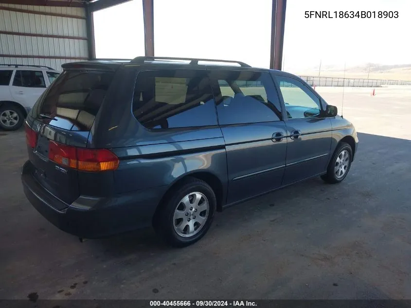 2004 Honda Odyssey Ex VIN: 5FNRL18634B018903 Lot: 40455666