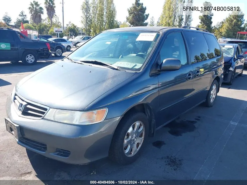 2004 Honda Odyssey Ex-L VIN: 5FNRL18074B005812 Lot: 40494506