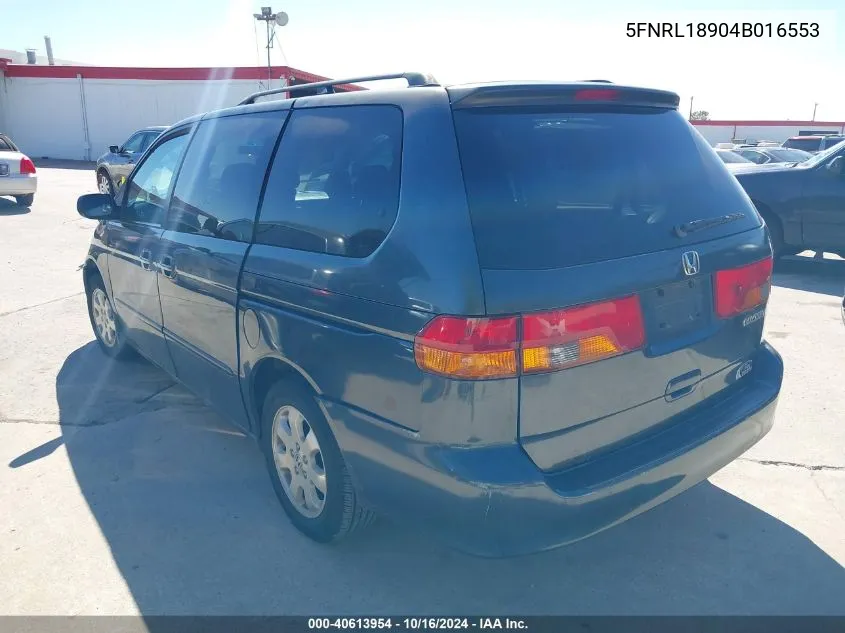 2004 Honda Odyssey Ex-L VIN: 5FNRL18904B016553 Lot: 40613954