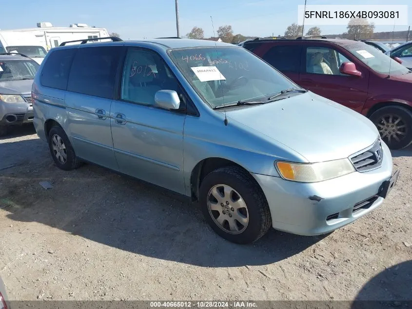 2004 Honda Odyssey Ex VIN: 5FNRL186X4B093081 Lot: 40665012