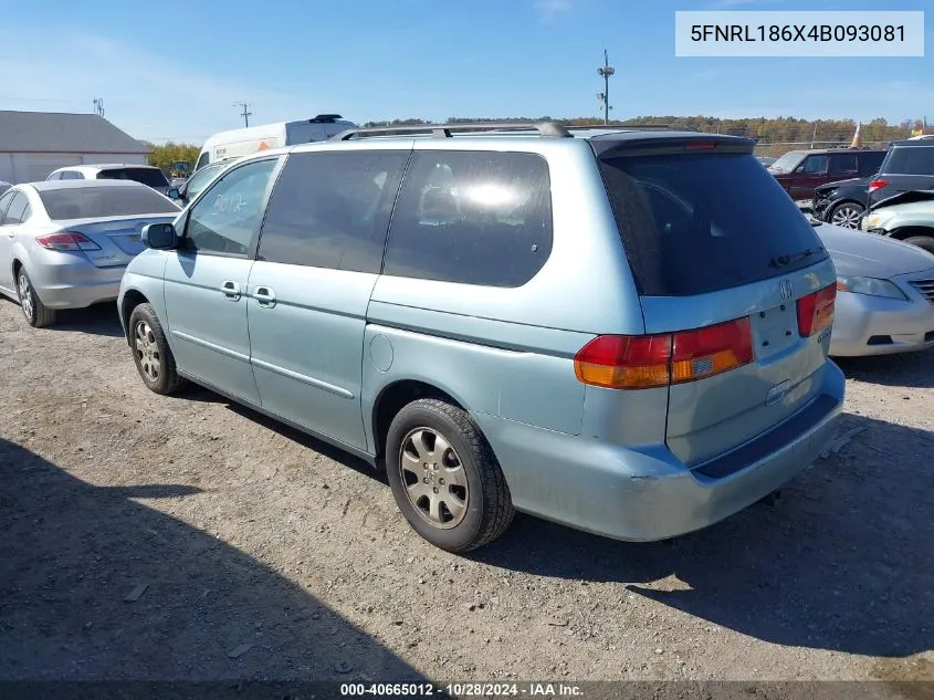 2004 Honda Odyssey Ex VIN: 5FNRL186X4B093081 Lot: 40665012