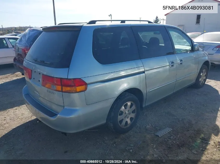 2004 Honda Odyssey Ex VIN: 5FNRL186X4B093081 Lot: 40665012