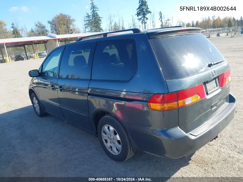 2004 Honda Odyssey Ex-L VIN: 5FNRL189X4B002644 Lot: 40688357