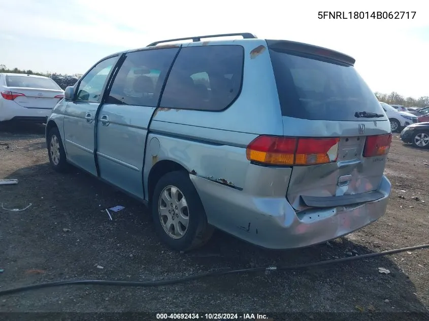 2004 Honda Odyssey Ex-L VIN: 5FNRL18014B062717 Lot: 40692434