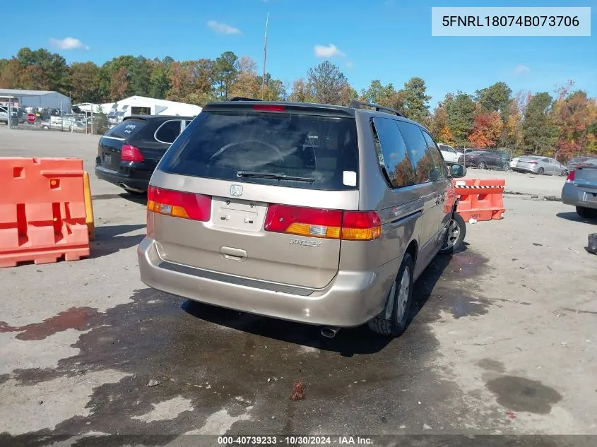 2004 Honda Odyssey Ex-L Res VIN: 5FNRL18074B073706 Lot: 40739233