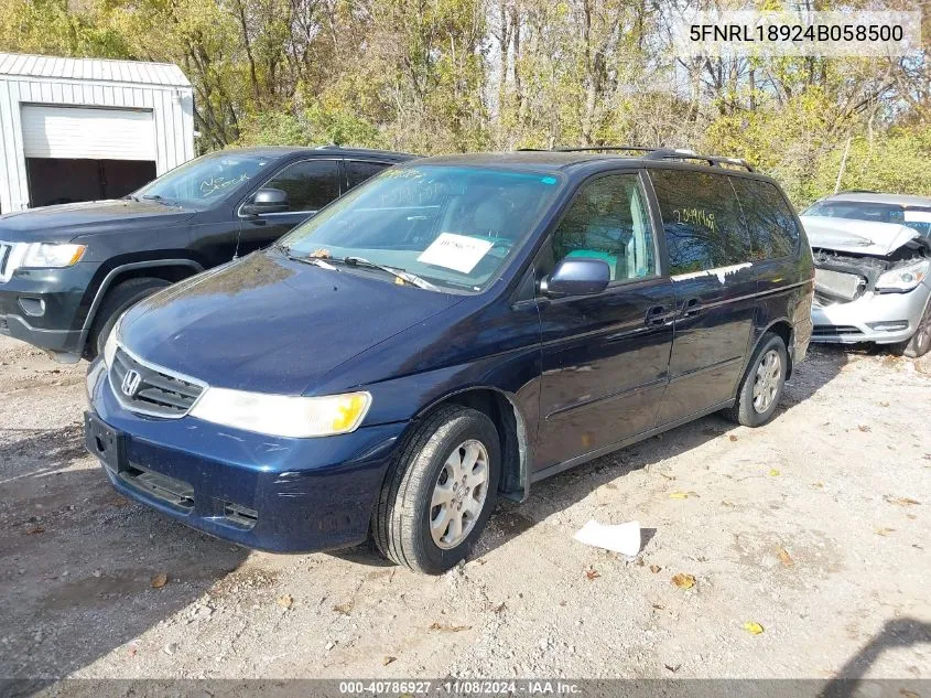 2004 Honda Odyssey Ex-L VIN: 5FNRL18924B058500 Lot: 40786927