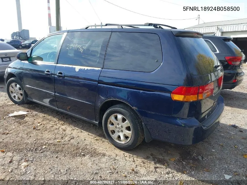 2004 Honda Odyssey Ex-L VIN: 5FNRL18924B058500 Lot: 40786927