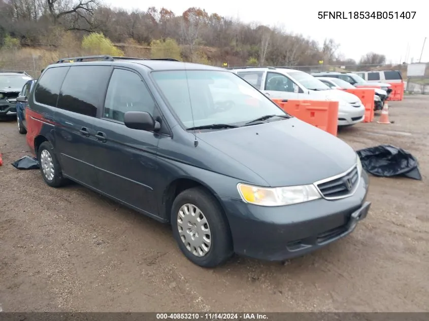 2004 Honda Odyssey Lx VIN: 5FNRL18534B051407 Lot: 40853210