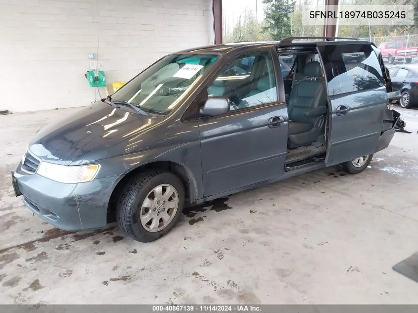 2004 Honda Odyssey Ex-L VIN: 5FNRL18974B035245 Lot: 40867139