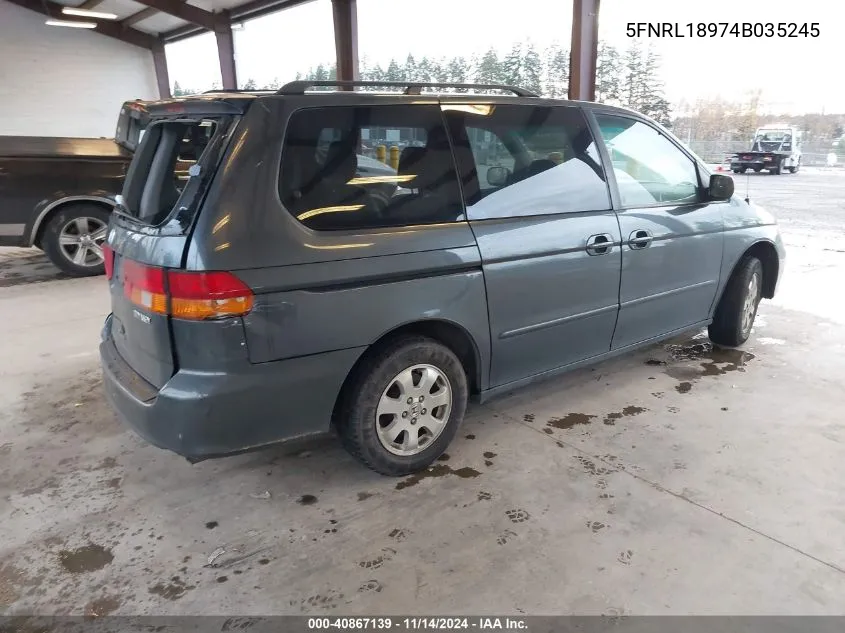 2004 Honda Odyssey Ex-L VIN: 5FNRL18974B035245 Lot: 40867139