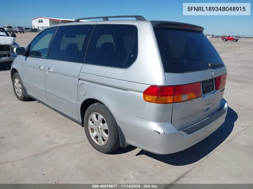 2004 Honda Odyssey Ex-L VIN: 5FNRL18934B048915 Lot: 40878677