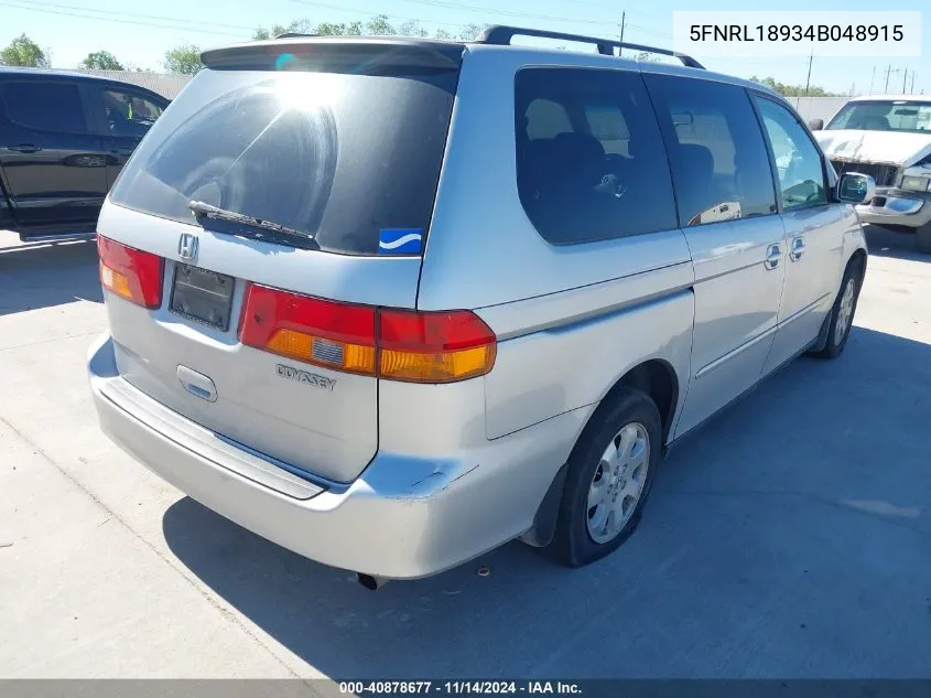 2004 Honda Odyssey Ex-L VIN: 5FNRL18934B048915 Lot: 40878677