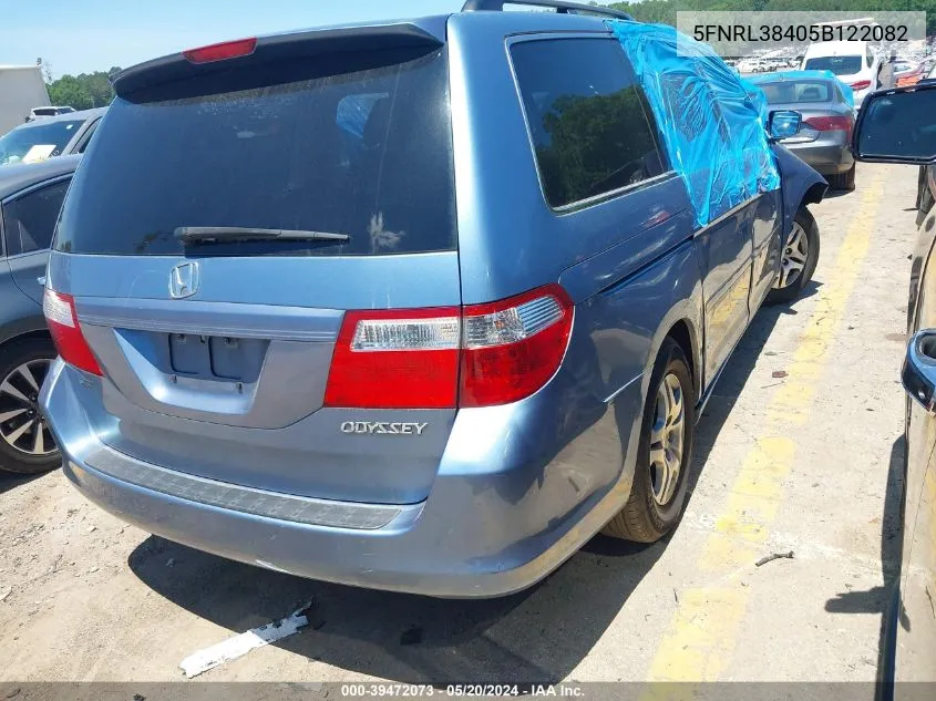 2005 Honda Odyssey Ex VIN: 5FNRL38405B122082 Lot: 39472073