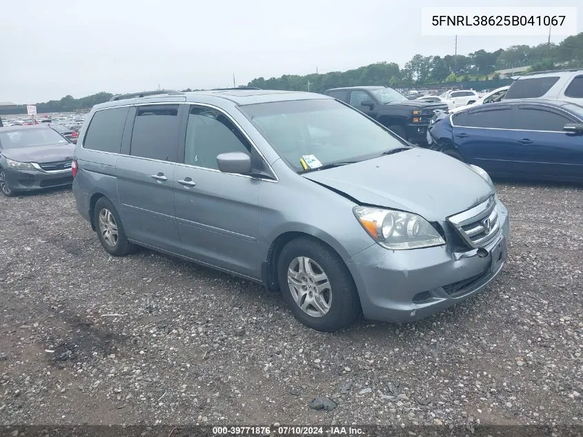 2005 Honda Odyssey Ex-L VIN: 5FNRL38625B041067 Lot: 40519464