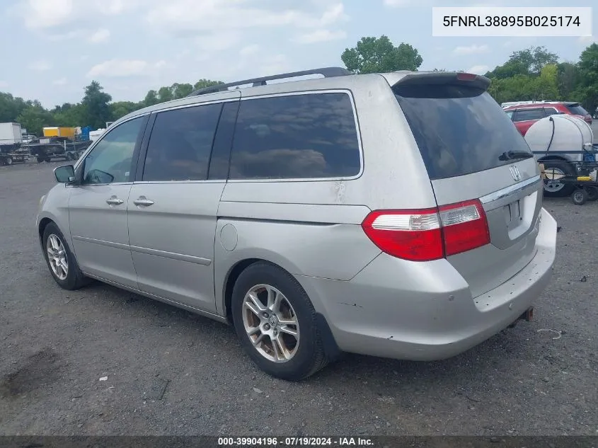 2005 Honda Odyssey Touring VIN: 5FNRL38895B025174 Lot: 39904196