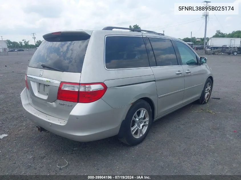 2005 Honda Odyssey Touring VIN: 5FNRL38895B025174 Lot: 39904196