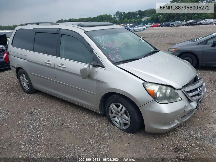 2005 Honda Odyssey Ex-L VIN: 5FNRL38795B005272 Lot: 39910743