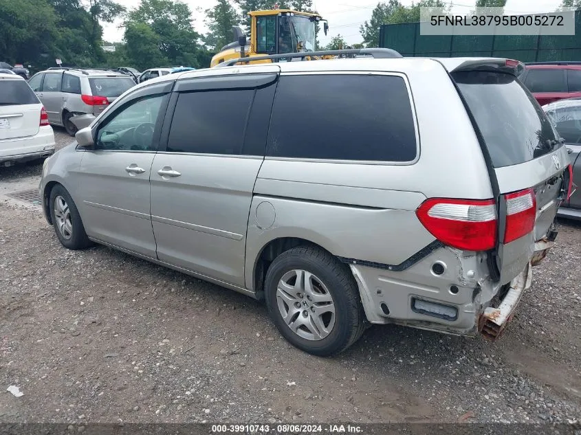 2005 Honda Odyssey Ex-L VIN: 5FNRL38795B005272 Lot: 39910743