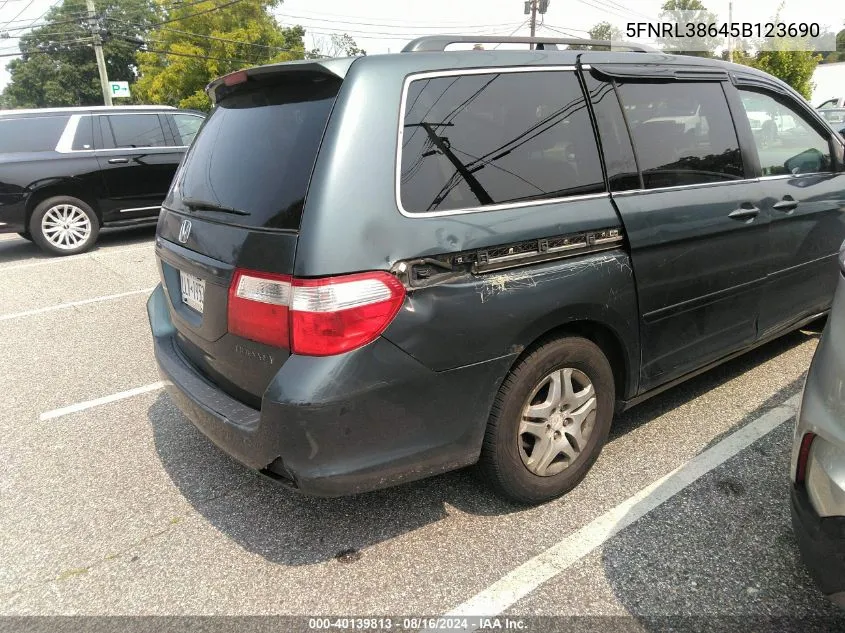 2005 Honda Odyssey Ex-L VIN: 5FNRL38645B123690 Lot: 40139813