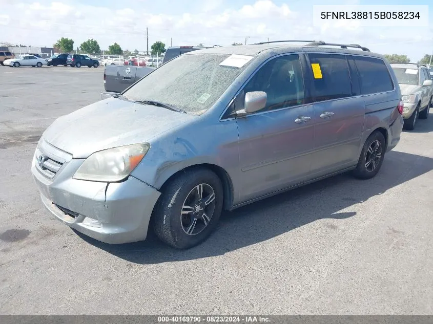 5FNRL38815B058234 2005 Honda Odyssey Touring