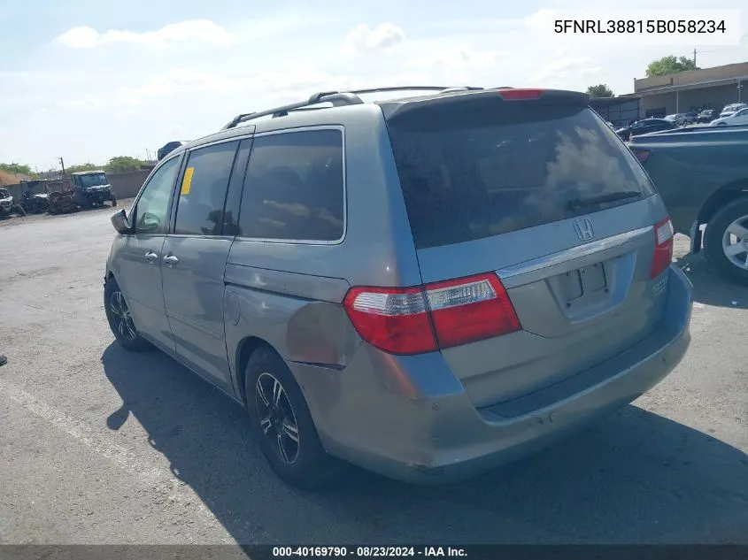 5FNRL38815B058234 2005 Honda Odyssey Touring