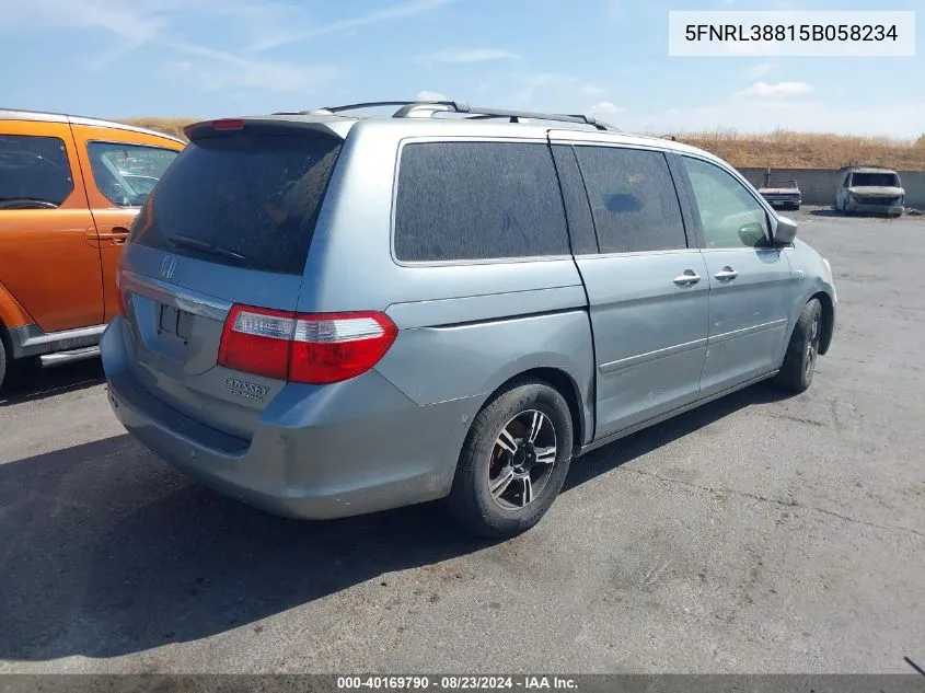 5FNRL38815B058234 2005 Honda Odyssey Touring