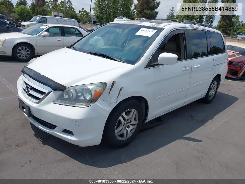 2005 Honda Odyssey Ex-L VIN: 5FNRL38655B414859 Lot: 40183956