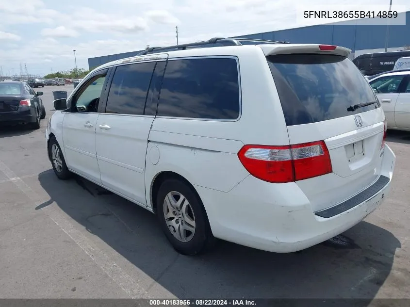 2005 Honda Odyssey Ex-L VIN: 5FNRL38655B414859 Lot: 40183956