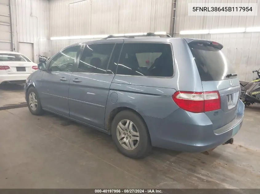 5FNRL38645B117954 2005 Honda Odyssey Ex-L