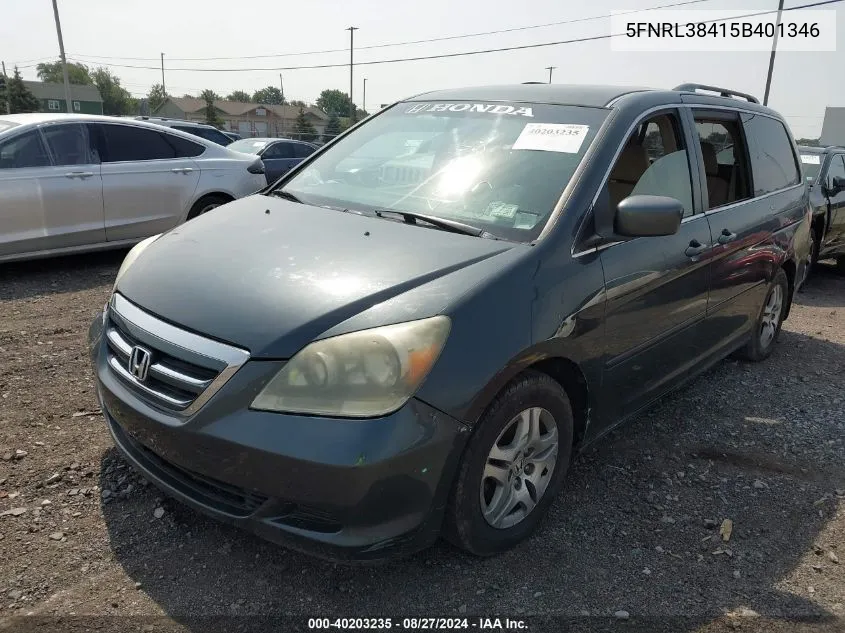 5FNRL38415B401346 2005 Honda Odyssey Ex