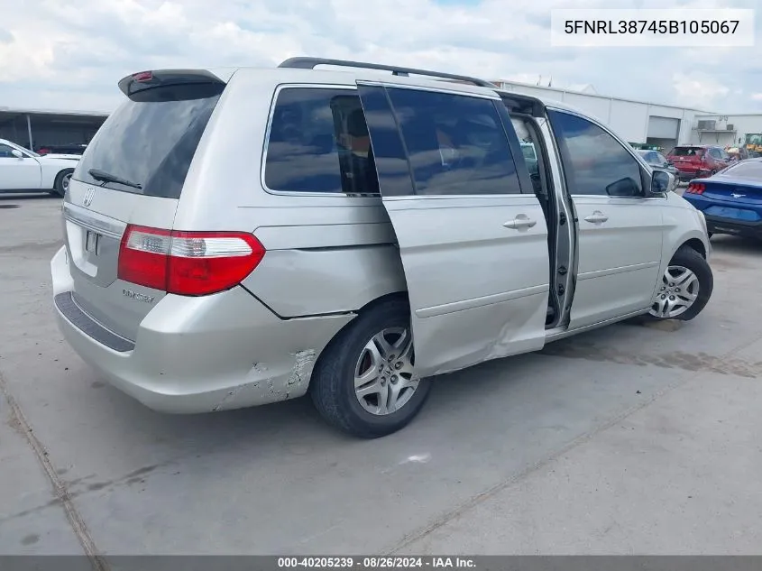 5FNRL38745B105067 2005 Honda Odyssey Ex-L