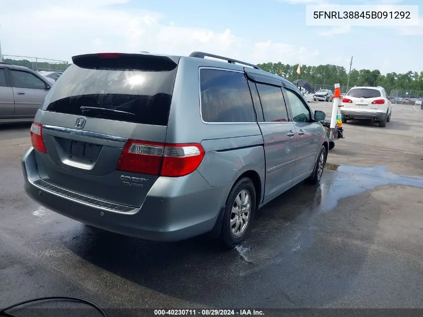 2005 Honda Odyssey Touring VIN: 5FNRL38845B091292 Lot: 40230711