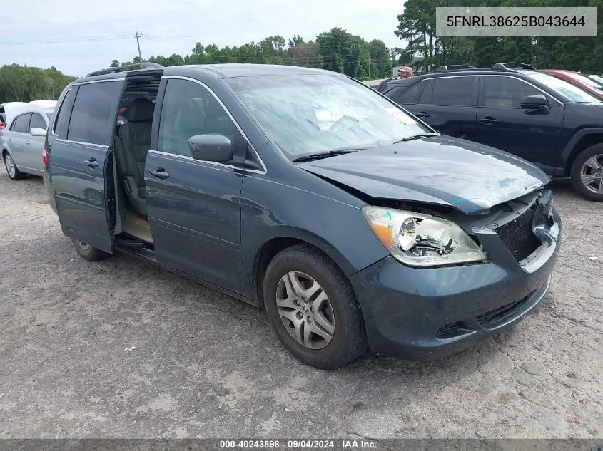 5FNRL38625B043644 2005 Honda Odyssey Ex-L