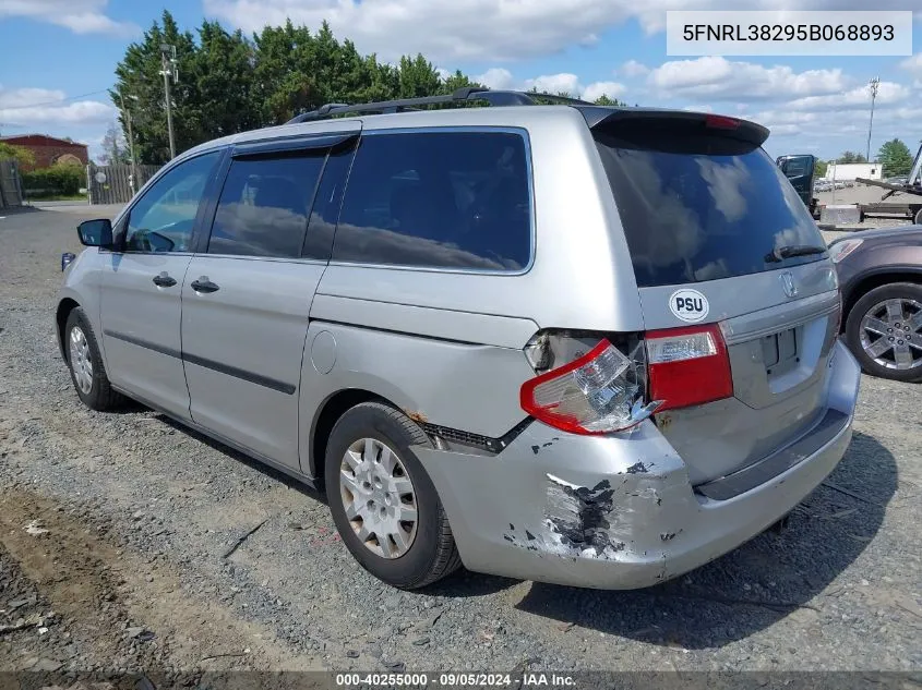 5FNRL38295B068893 2005 Honda Odyssey Lx