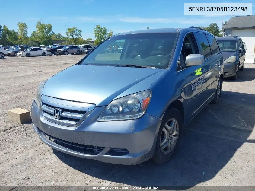 2005 Honda Odyssey Ex-L VIN: 5FNRL38705B123498 Lot: 40262239