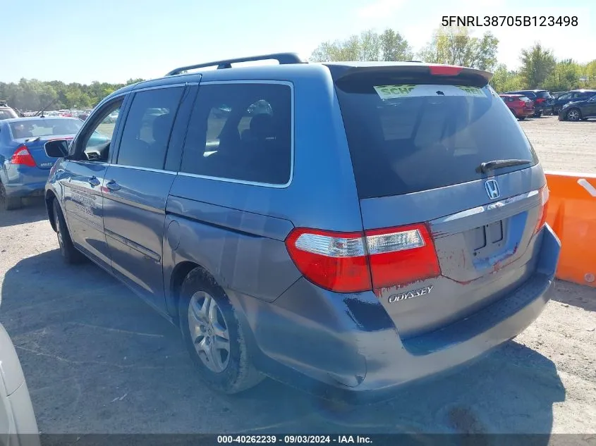 2005 Honda Odyssey Ex-L VIN: 5FNRL38705B123498 Lot: 40262239