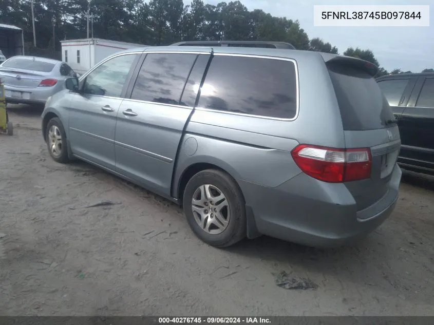 2005 Honda Odyssey Ex-L VIN: 5FNRL38745B097844 Lot: 40276745