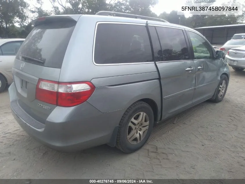 2005 Honda Odyssey Ex-L VIN: 5FNRL38745B097844 Lot: 40276745