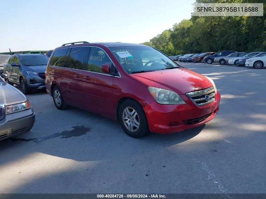 2005 Honda Odyssey Ex-L VIN: 5FNRL38795B118588 Lot: 40284728